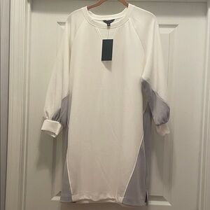 The‎ Limited White and Gray Long Sleeve Dress